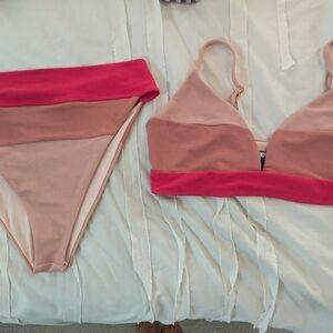 Pink and Tan Women's Intimate Set